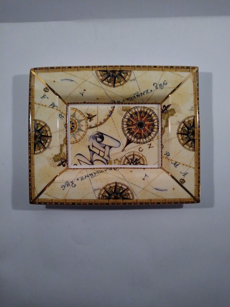 Vintage Wedgwood Bone China Atlas / Nautical Pattern Tray / Dish