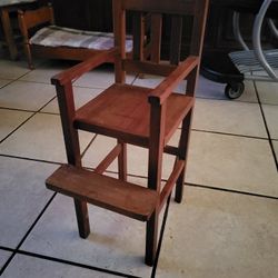 DOLL HIGH CHAIR REAL WOOD 