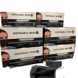 Black Disposable Face Mask / Cubre Bocas Negro/ Black Facemask