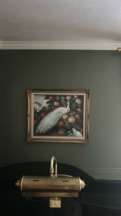 Peacock oil painting