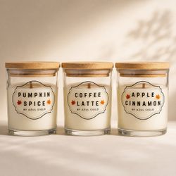 🕯️ Handmade Soy Candles | Velas Artesanales | $18 Each / $45 Set of 3 🍂☕🍎 (7oz)