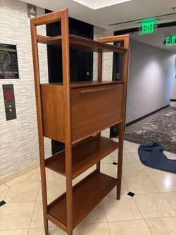 Crate and Barrel Tate Bookcase Bar Cabinet