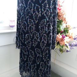 Sequins Dress Black Or Sequin Fabric Pure Silk
