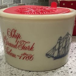 Vintage Shulton Old Spice Shaving Mug Soap Ship Mt Vernon 1798 Unused