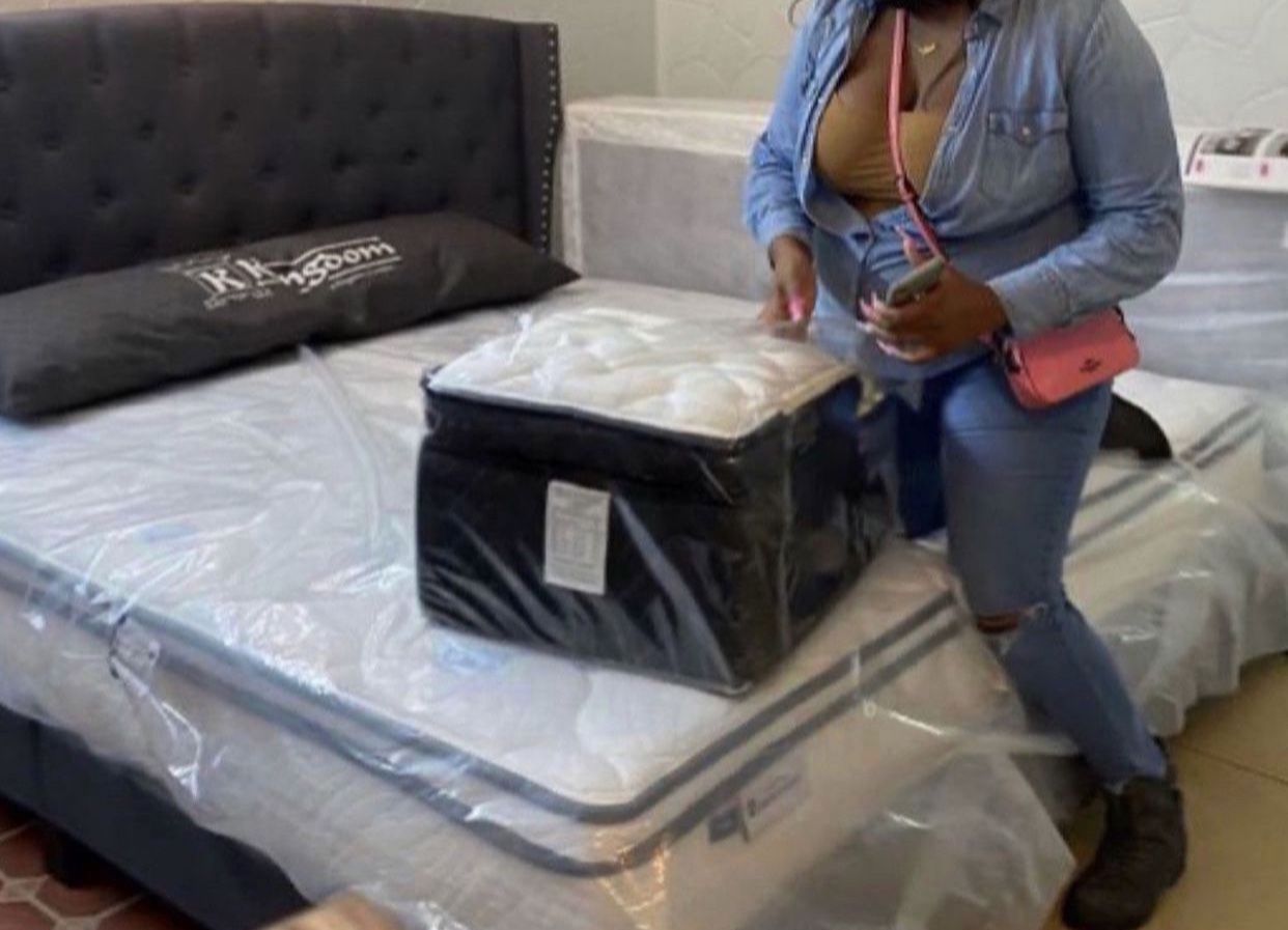 New Twin,full,queen & King Size Pillow Top Mattress & Box Spring- Order It Like A Pizza 🍕