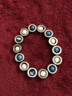 Bracelet Hematite and Blue Agate