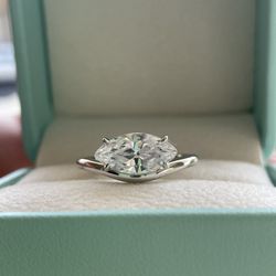 Brand New Setting Silver 925 East To West Marquise Cut Engagement Ring With CZ Diamond 