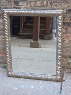 Silver Ornate Framed Wall Mirror