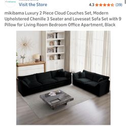 Black Oversized Couch Set 