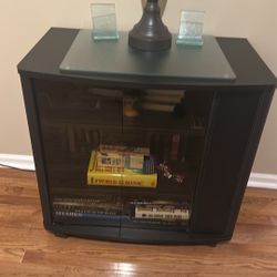 Metal And Glass Unit With Wheels 