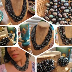 Fresh Water Black Pearls Necklace