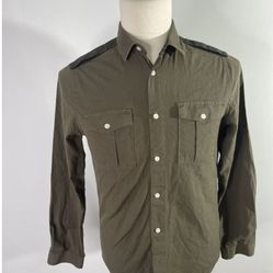 H&M Men Casual Shirt size Small long sleevegreen color