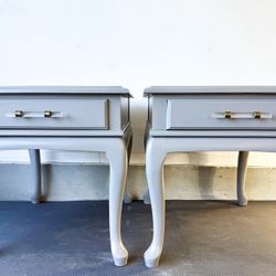 Refinished Matching End Tables- Modern Gray