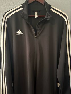 Adidas Essentials 3 Stripe Tricot Track Jacket Size 2XL Black White
