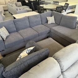Gray Sectional  & Ottoman 