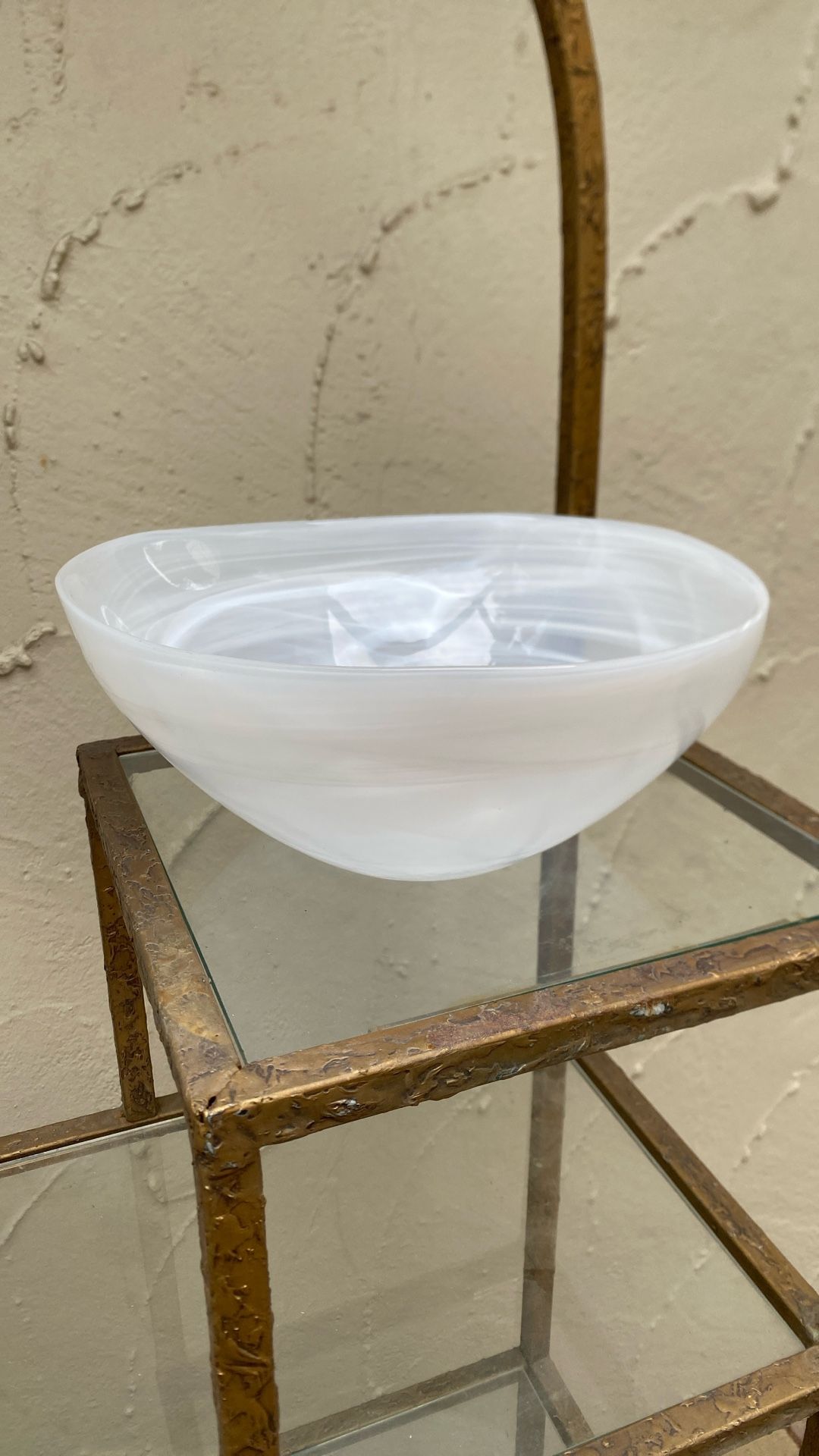 White Art Glass Bowl