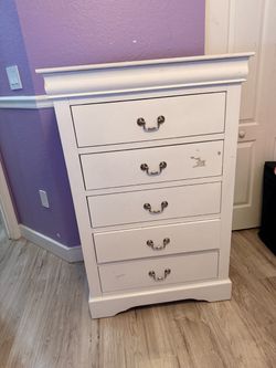 DIY Project Set - White Wood Dresser & Nightstand (Louis Philippe Style)
