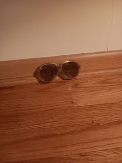 pair of vintage aviator-style clear-frame glasses. 