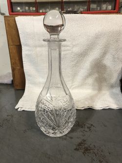 Beautiful Vintage Ball Lid Crystal Decanter, $25