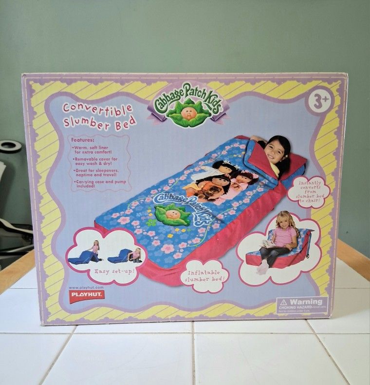 RARE! Cabbage Patch Kids New Convertible Slumber Bed Playhut Complete Open