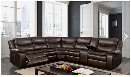 Brand New Gatria Brown Power Reclining Sectional Sofa