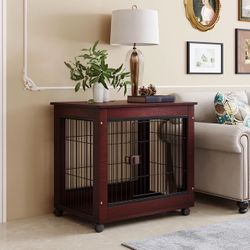 31” Length Furniture Style Pet Dog Crate Cage End Table 