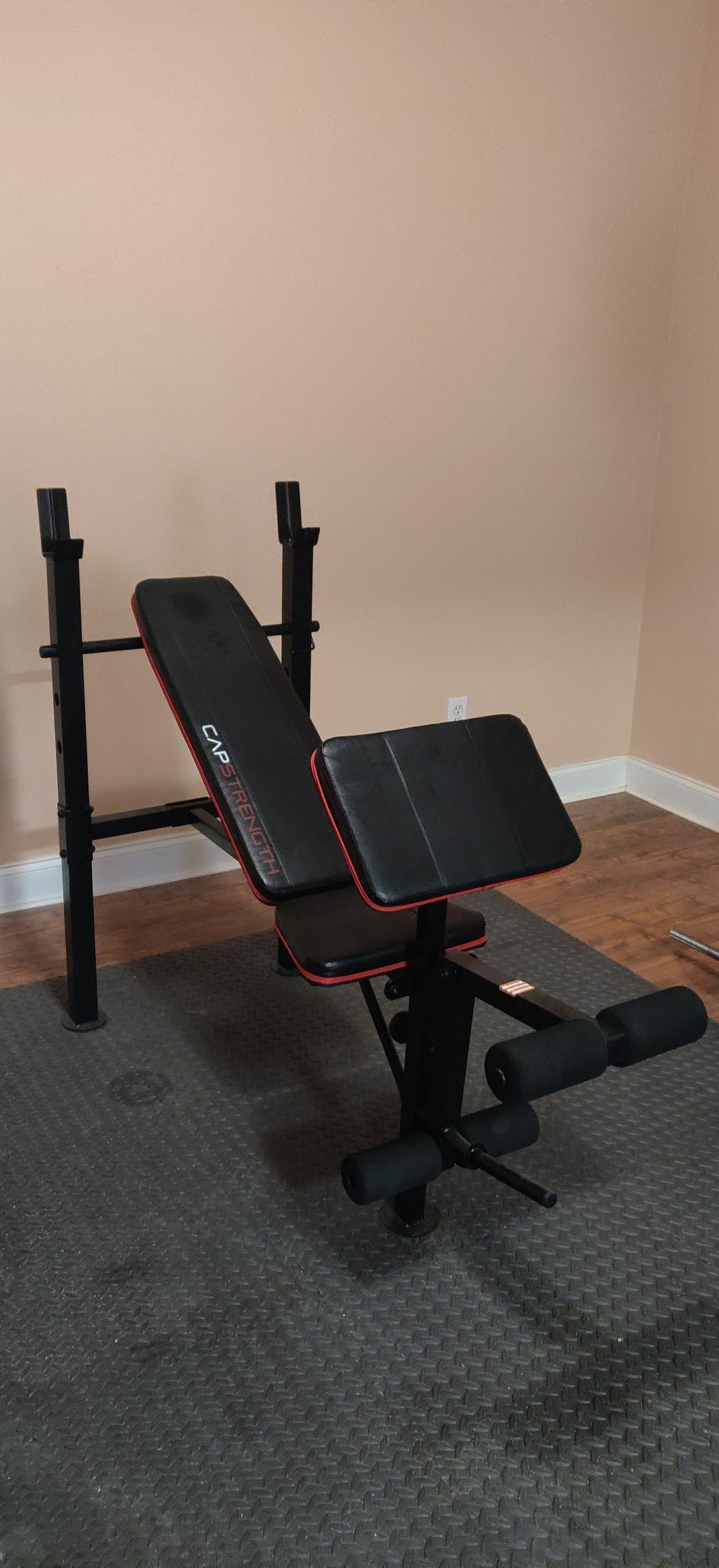 CAP Strength incline weight bench with "Leg Extension" and "Preacher Curl"