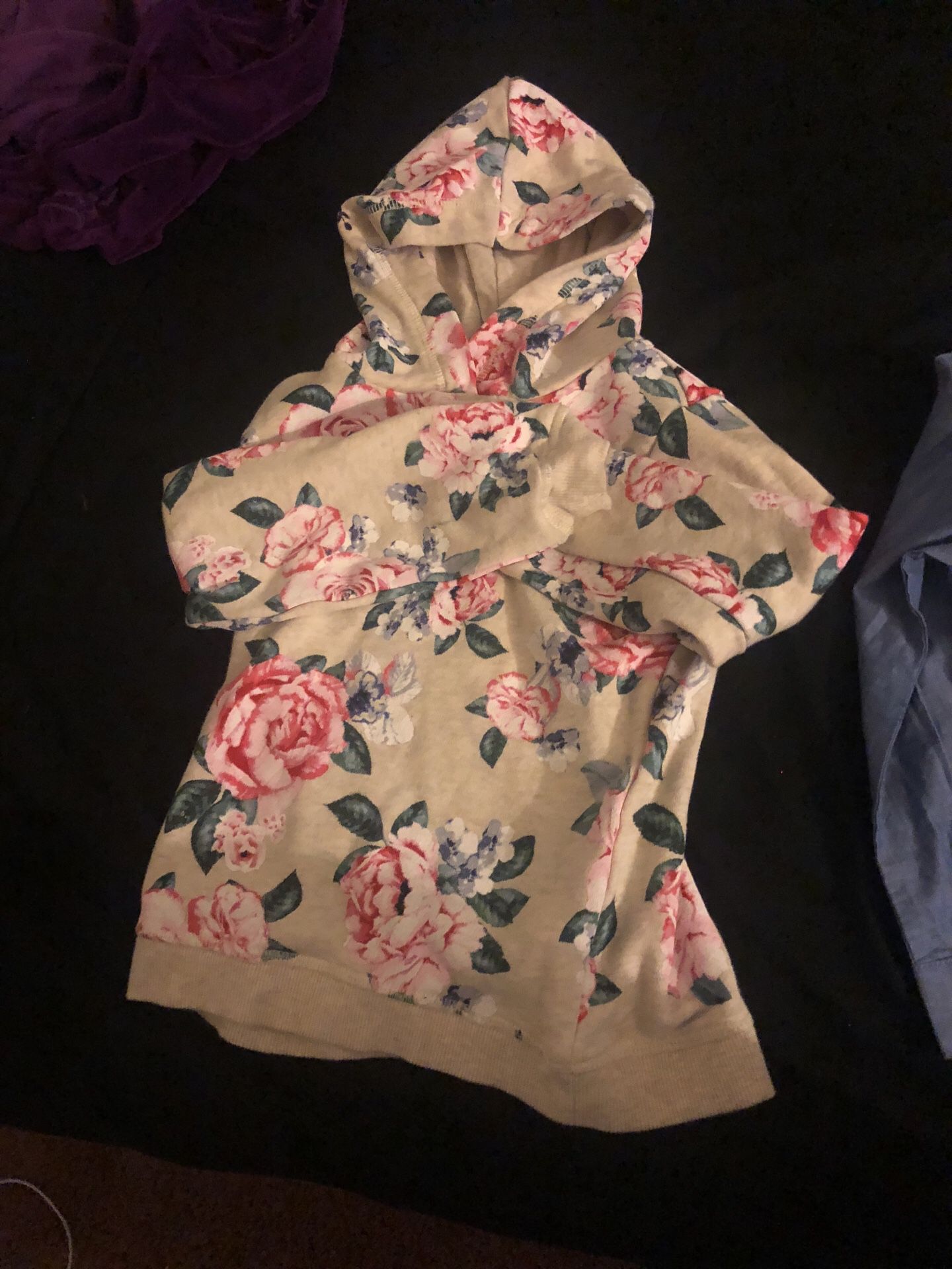 Flower sweatshirt, lime green adidas shoes and girls dress all for $30