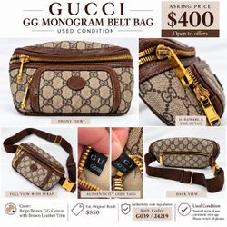 Gucci GG Monogram Belt Bag