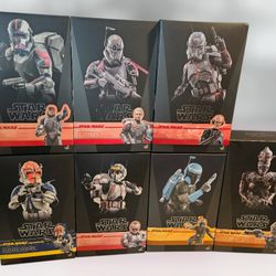 (LOT OF 7) ASSORTED STAR WARS HOT TOYS *EMPTY BOXES ONLY*  "READ DESCRIPTION"