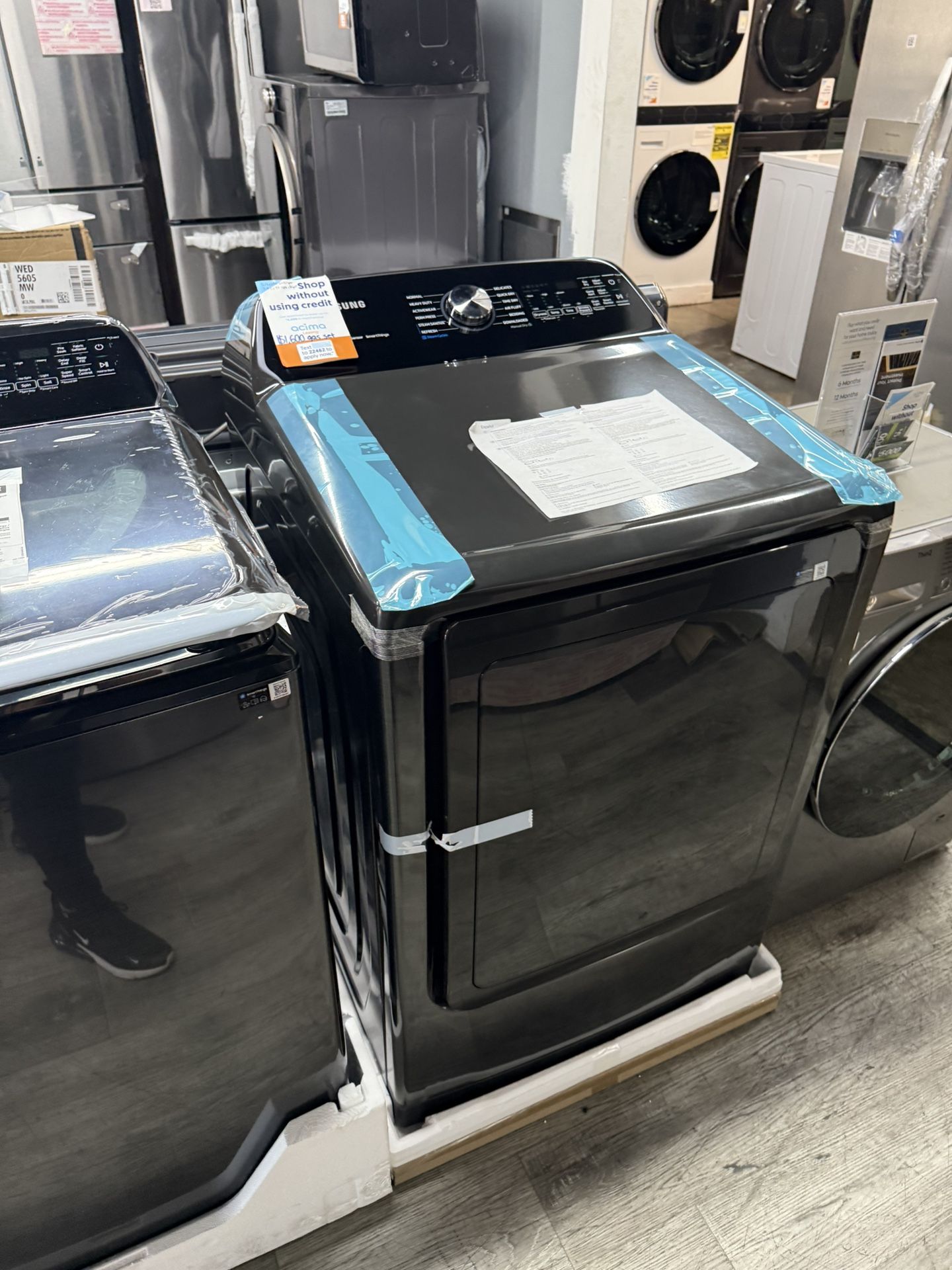 Samsung - 5.4 Cu Ft Smart Extra Large Capacity Top Load Washer With Agitator & 7.4 Cu Ft Smart Gas Dryer Set In Brushed Black ?