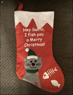 Merry Christmas Cat Stocking