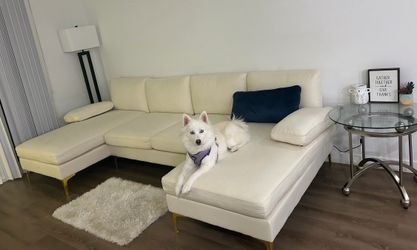 Beige couch sectional