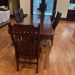 96” Solid Wood Dining Table with 6 Chairs and 3 Barstools 