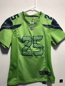 Nike Seattle Seahawks Richard Sherman #25 On Field Women's Neon Lime Jersey Size Small