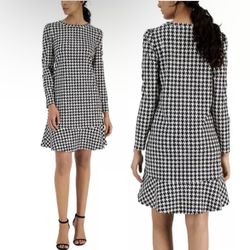 ANNE KLEIN houndstooth flare hem dress women’s Size XLarge 