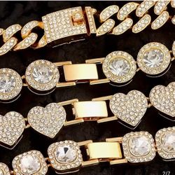 Bold Gold & Silver Bracelets $20 Each