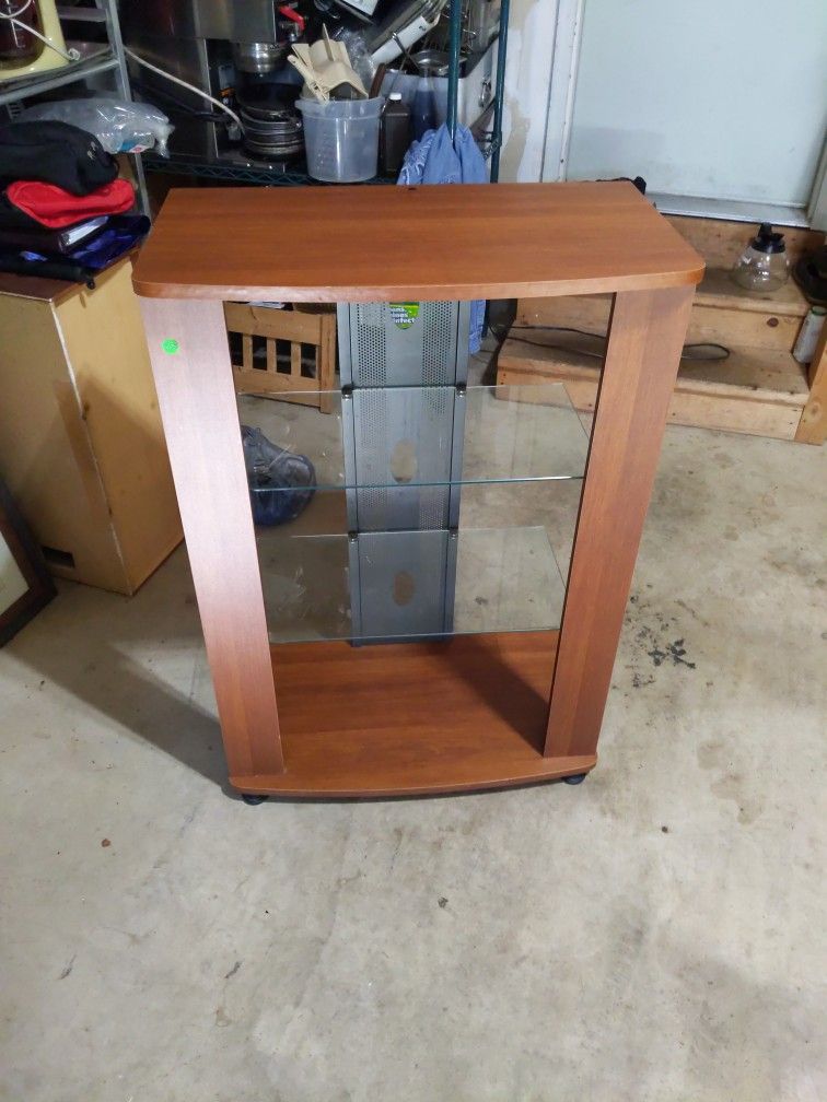 Tv Stand with Glass Shelves