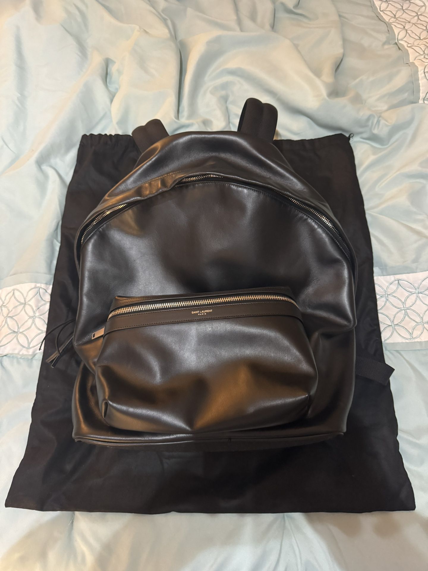 Saint Laurent City Backpack in Matte Black Leather