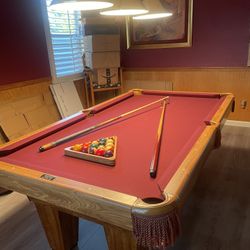 Pool Table (Like New) Chairs & Accessories