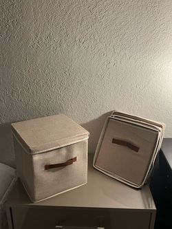 Fabric Storage Boxes with Lids – Set of 4