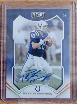 PEYTON MANNING 2021 PLAYOFF  FOOTBALL AUTO INDIANAPOLIS COLTS HALL OF FAMER 