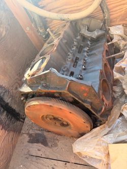 V8 Engine Block with Flywheel