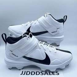 Nike Force Trout 7 MCS White Black Baseball Cleats CT0828-102 Men’s Sizes