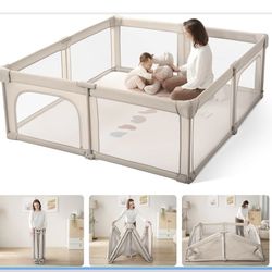 Baby Playpen Portable, Pre-Assembled Play Pen 71x79 Large Foldable Playpen for Babies and Toddlers, Sturdy and Safe Toddler Play Yard Indoor Outdoor w