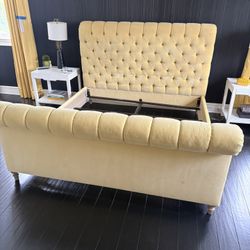 Luxurious King Size Tufted Velvet Bed Frame – Must See!
