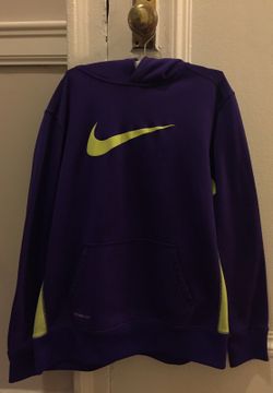 Nike Therma-Fit hoodie, purple and yellow, size XL youth