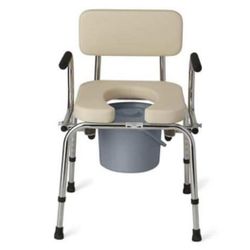 Medline Drop Arm Commode with Padded Seat and Backrest