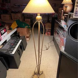 Vintage Gold-Tone Floor Lamp