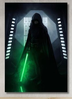 Luke Skywalker Vader Ready To Hang Wall Art,Luke Skywalker Canvas Wall Art, Darth Vader Poster,Midnight Starwars Print Art,Clone Wars Poster